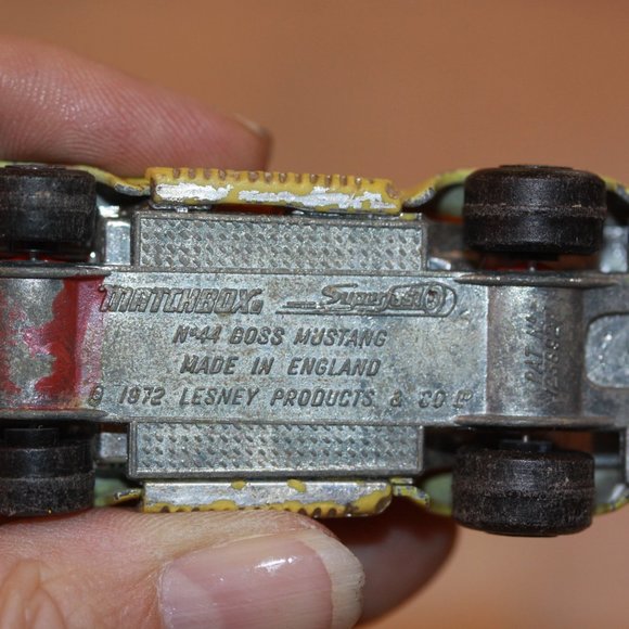 Matchbox Lesney Superfast Series Ford Boss Mustang No. 44  Yellow 1972 - Picture 5 of 5
